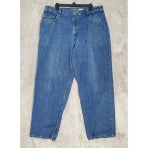 Vintage Levis Silver Tab Jeans Mens 38x34 Baggy Fit Blue Wide Leg Skater FLAWS